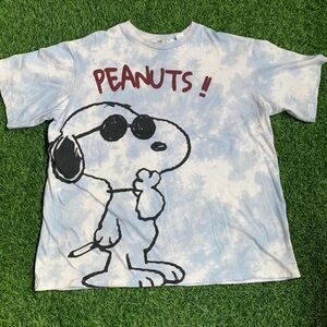 H&M Snoopy Graphic Tee - Light Blue and Black